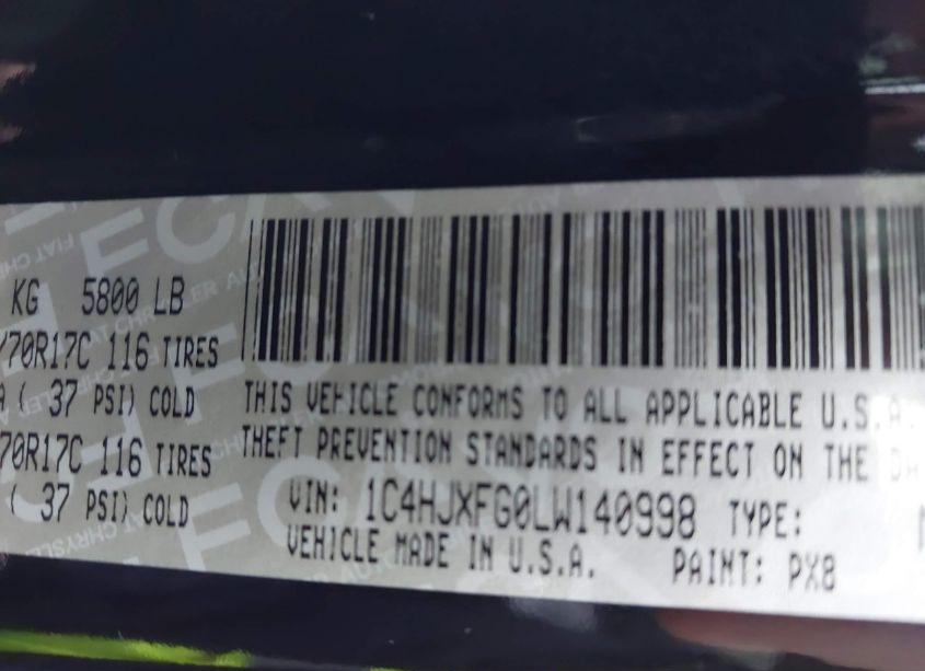 Photo 9 of 2020 Jeep Wrangler UNLIMITED RUBICON (VIN 1C4HJXFG0LW140998)