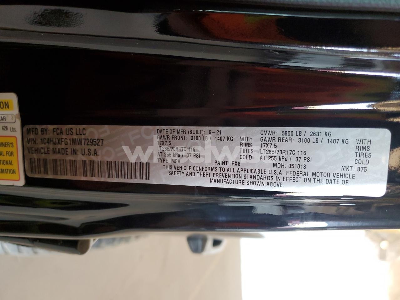 Photo 13 of 2021 JEEP WRANGLER UNLIMITED RUBICON N/A (VIN 1C4HJXFG1MW729527)