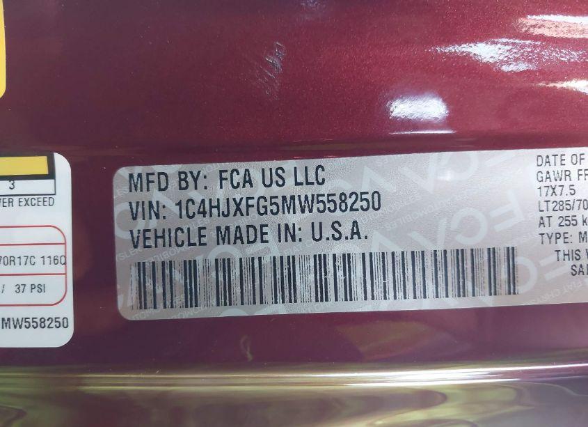 Photo 9 of 2021 Jeep Wrangler UNLIMITED RUBICON 4X4 (VIN 1C4HJXFG5MW558250)