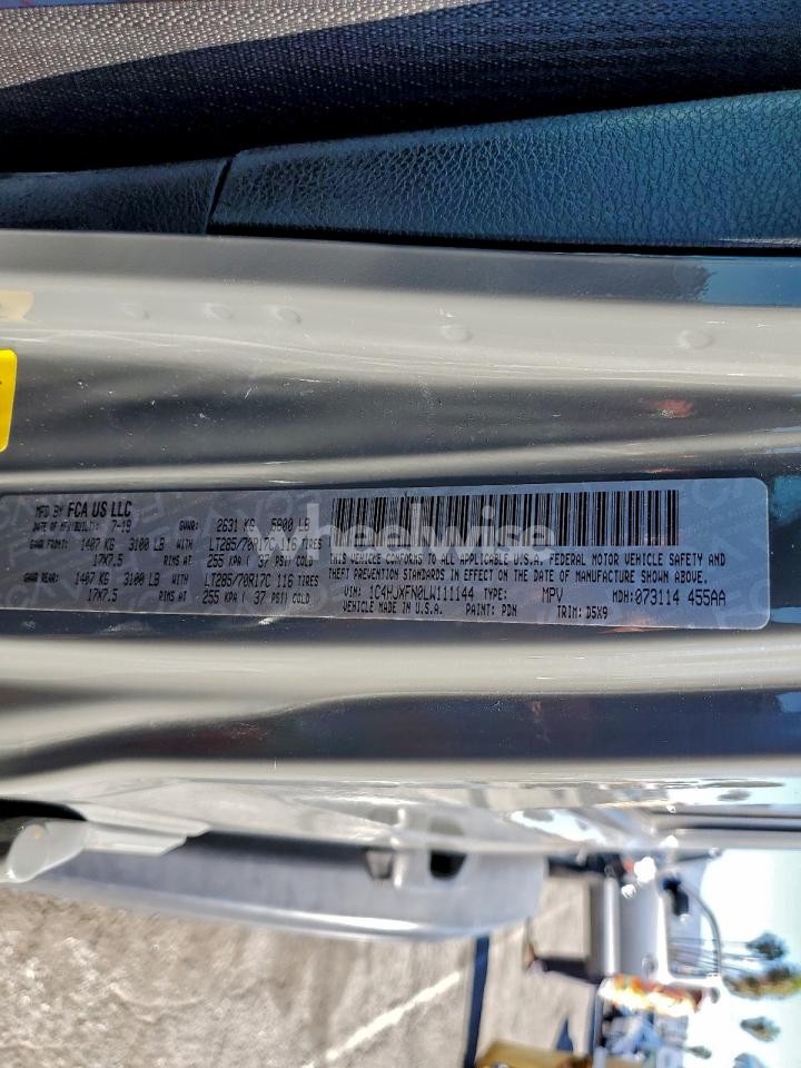 Photo 13 of 2020 JEEP WRANGLER UNLIMITED RUBICON (VIN 1C4HJXFN0LW111144)