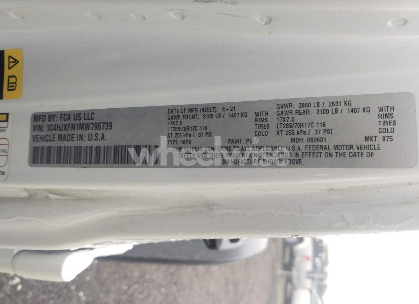 Photo 9 of 2021 Jeep Wrangler UNLIMITED RUBICON 4X4 (VIN 1C4HJXFN1MW796739)