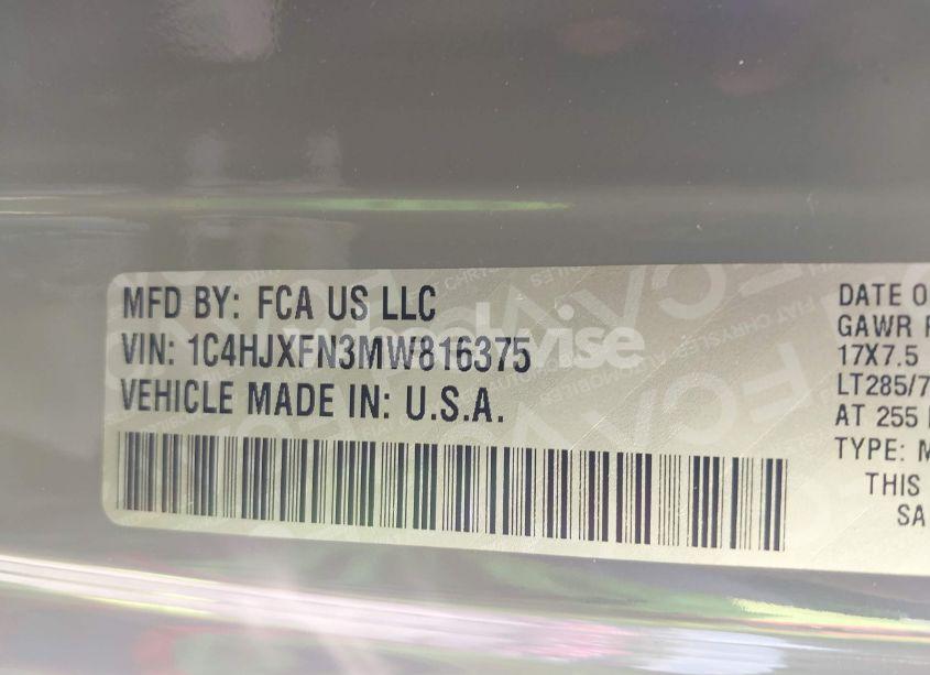 Photo 9 of 2021 Jeep Wrangler UNLIMITED RUBICON 4X4 (VIN 1C4HJXFN3MW816375)