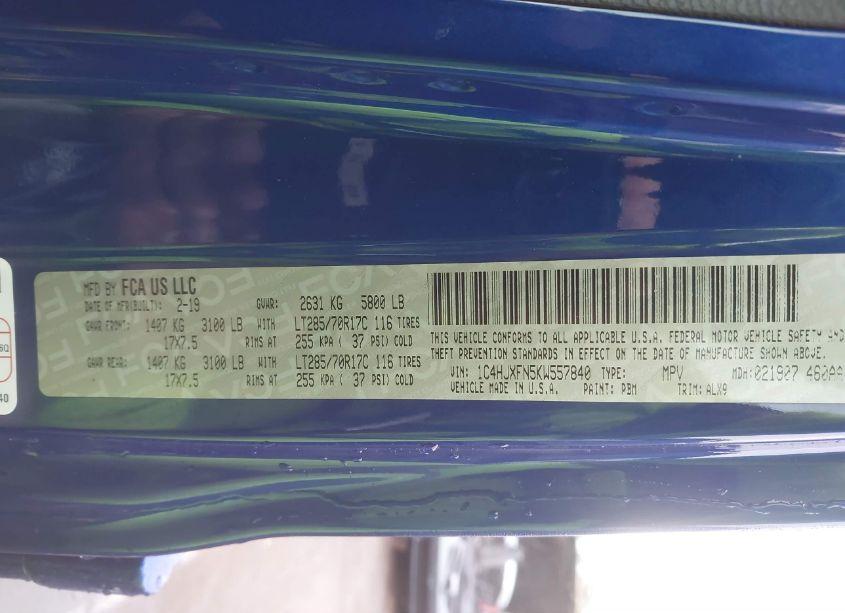 Photo 9 of 2019 Jeep Wrangler UNLIMITED RUBICON 4X4 (VIN 1C4HJXFN5KW557840)