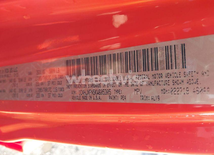 Photo 9 of 2019 Jeep Wrangler UNLIMITED RUBICON 4X4 (VIN 1C4HJXFN5KW605305)