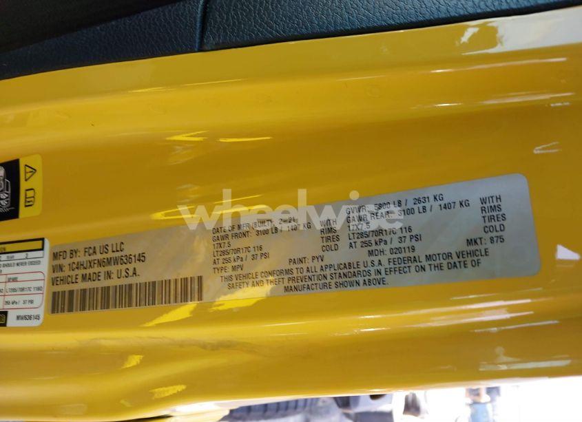 Photo 9 of 2021 Jeep Wrangler UNLIMITED RUBICON 4X4 (VIN 1C4HJXFN6MW636145)