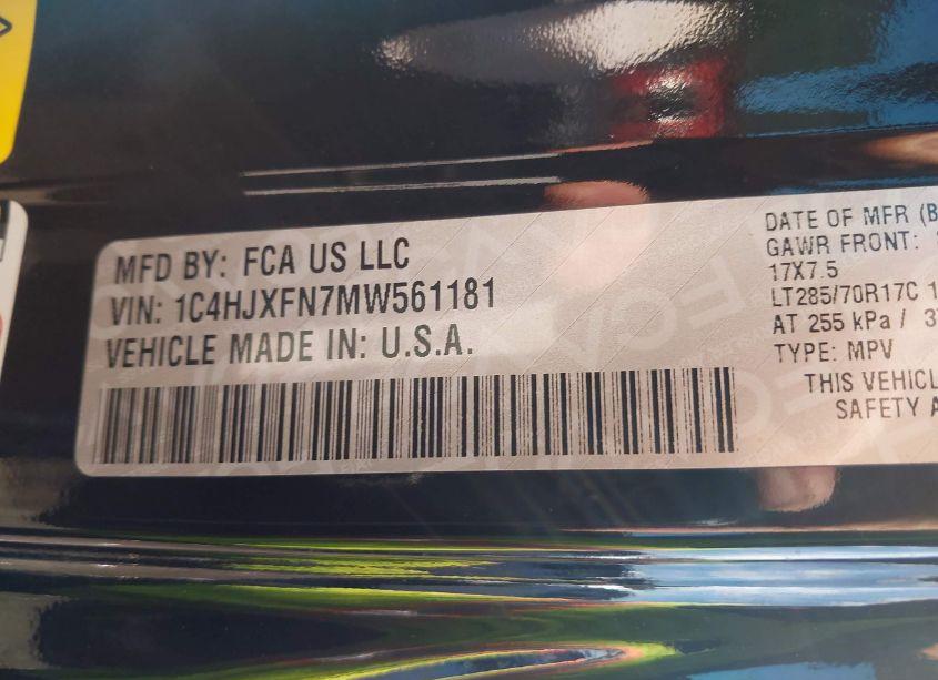 Photo 9 of 2021 Jeep Wrangler UNLIMITED RUBICON 4X4 (VIN 1C4HJXFN7MW561181)