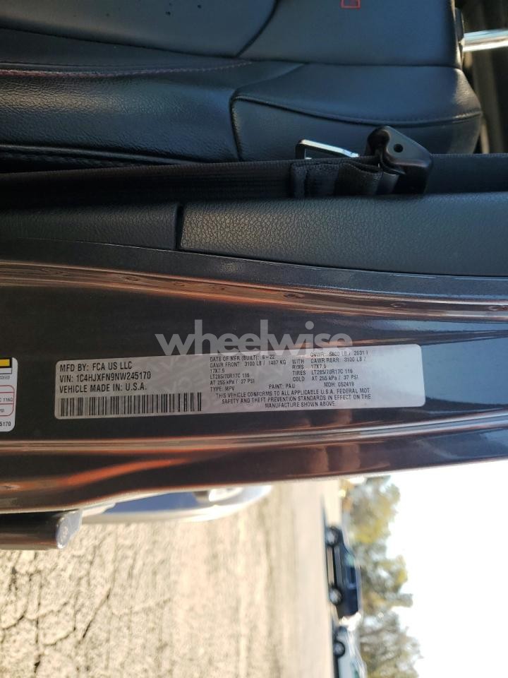 Photo 14 of 2022 JEEP WRANGLER UNLIMITED RUBICON (VIN 1C4HJXFN9NW245170)