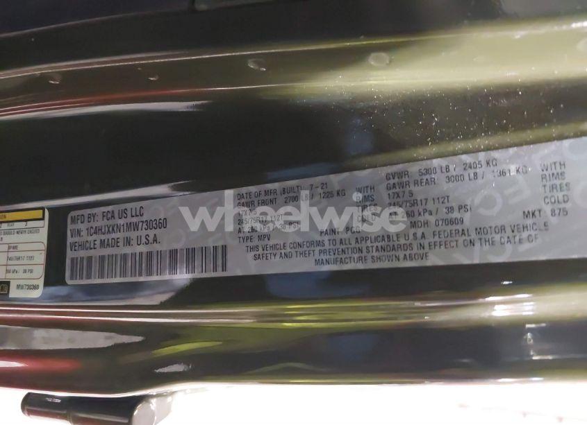 Photo 9 of 2021 Jeep Wrangler UNLIMITED SPORT RHD 4X4 (VIN 1C4HJXKN1MW730360)