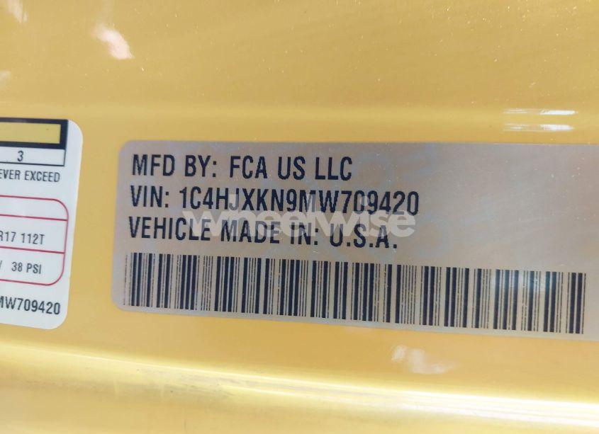 Photo 9 of 2021 Jeep Wrangler UNLIMITED SPORT RHD 4X4 (VIN 1C4HJXKN9MW709420)