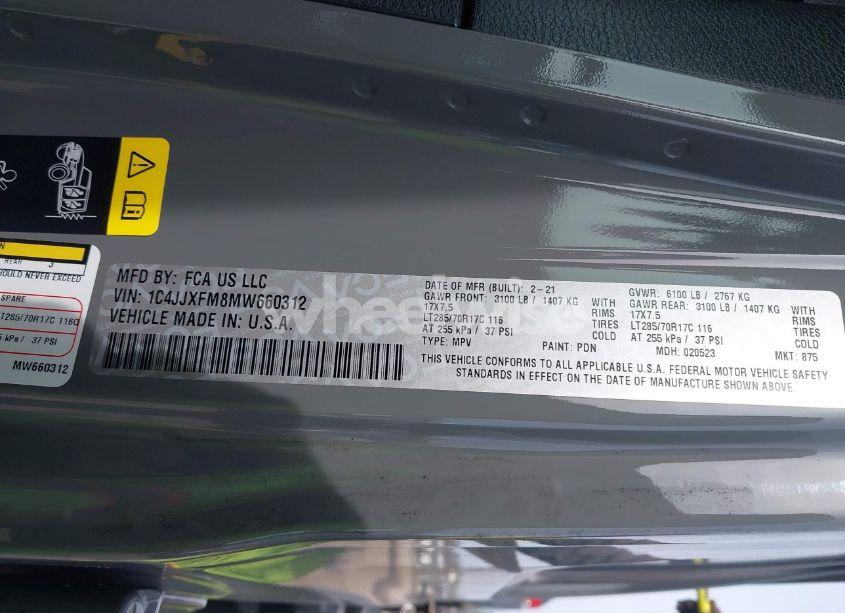 Photo 9 of 2021 Jeep Wrangler UNLIMITED RUBICON 4X4 (VIN 1C4JJXFM8MW660312)