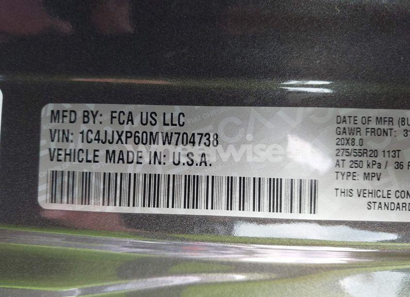 Photo 9 of 2021 Jeep Wrangler 4XE UNLIMITED SAHARA 4X4 (VIN 1C4JJXP60MW704738)