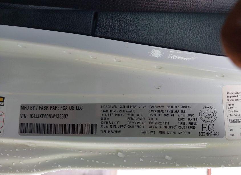 Photo 9 of 2022 Jeep Wrangler 4XE UNLIMITED SAHARA (VIN 1C4JJXP60NW138307)