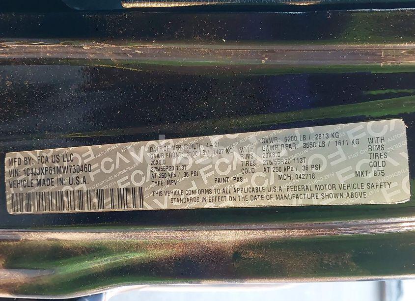 Photo 9 of 2021 Jeep Wrangler 4XE UNLIMITED SAHARA 4X4 (VIN 1C4JJXP61MW730460)