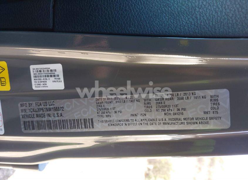 Photo 9 of 2022 Jeep Wrangler 4XE UNLIMITED SAHARA 4X4 (VIN 1C4JJXP61NW198872)