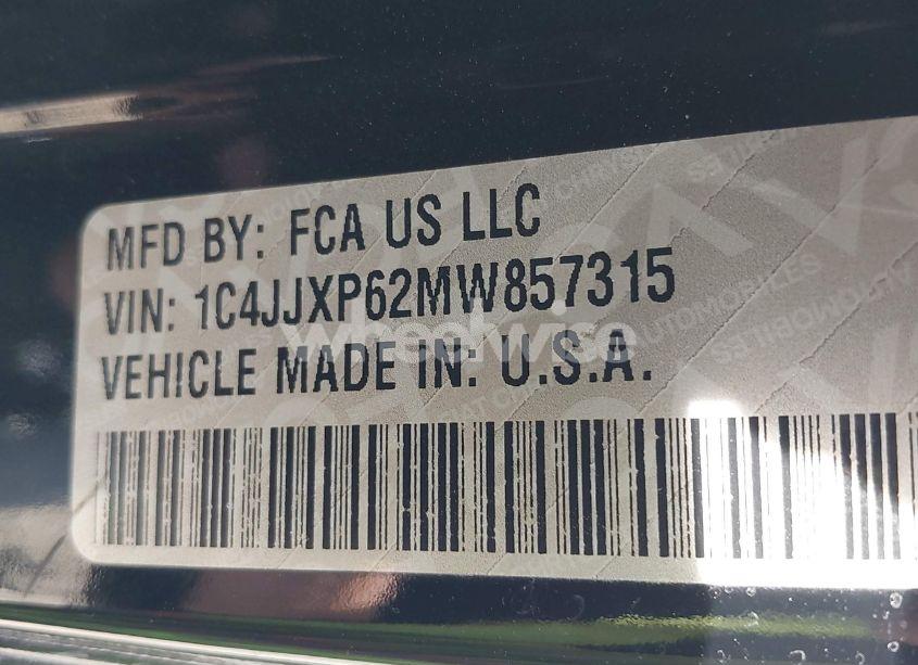 Photo 9 of 2021 Jeep Wrangler 4XE UNLIMITED SAHARA 4X4 (VIN 1C4JJXP62MW857315)