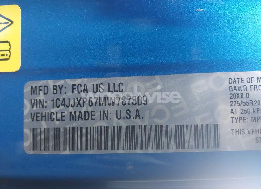 Photo 9 of 2021 Jeep Wrangler 4XE UNLIMITED SAHARA 4X4 (VIN 1C4JJXP67MW787309)