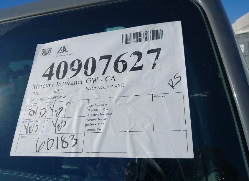 Photo 18 of 2021 Jeep Wrangler 4XE UNLIMITED SAHARA 4X4 (VIN 1C4JJXP69MW758085)