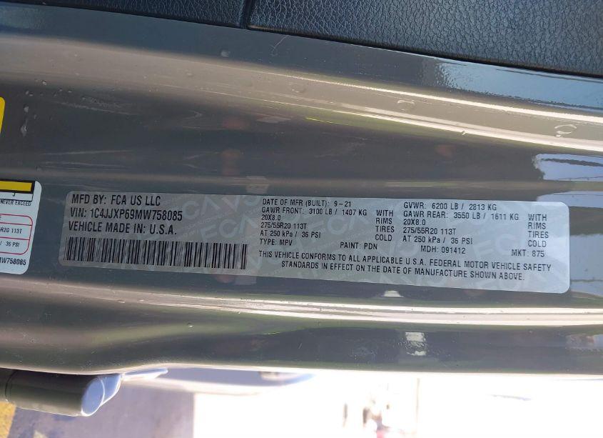 Photo 9 of 2021 Jeep Wrangler 4XE UNLIMITED SAHARA 4X4 (VIN 1C4JJXP69MW758085)