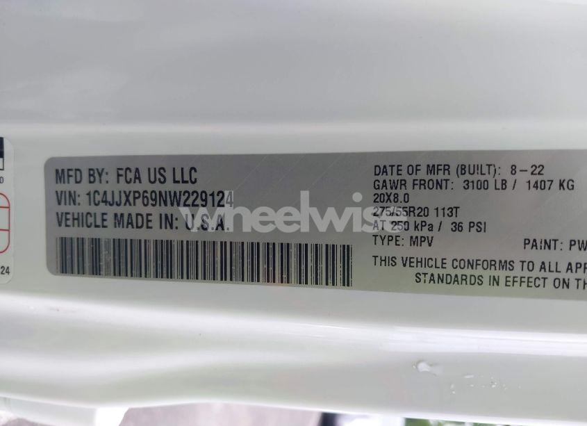 Photo 9 of 2022 Jeep Wrangler 4XE UNLIMITED SAHARA 4X4 (VIN 1C4JJXP69NW229124)