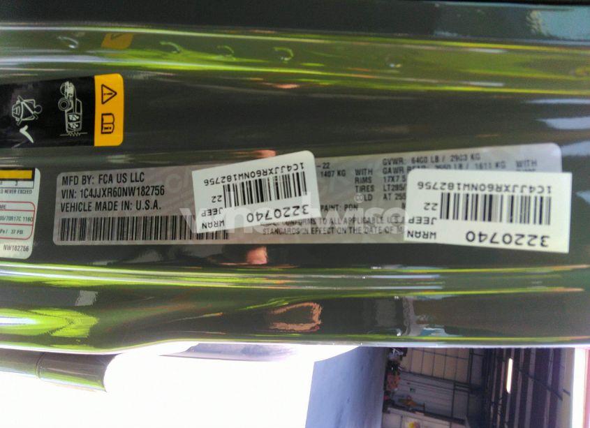 Photo 9 of 2022 Jeep Wrangler 4XE UNLIMITED RUBICON 4X4 (VIN 1C4JJXR60NW182756)