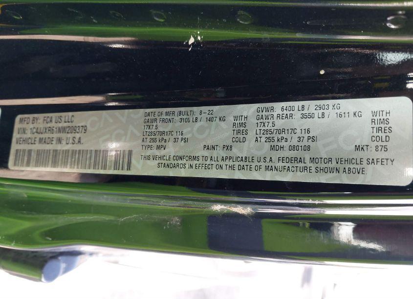 Photo 9 of 2022 Jeep Wrangler 4XE UNLIMITED RUBICON 4X4 (VIN 1C4JJXR61NW209379)