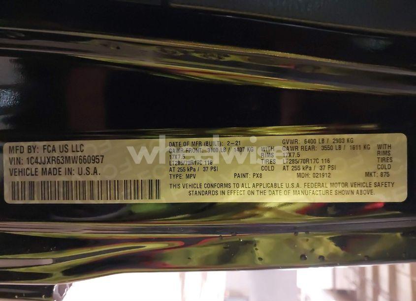 Photo 9 of 2021 Jeep Wrangler 4XE UNLIMITED RUBICON 4X4 (VIN 1C4JJXR63MW660957)