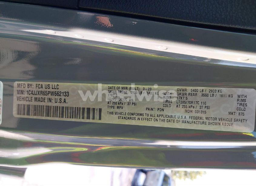 Photo 9 of 2023 Jeep Wrangler 4XE RUBICON 4X4 (VIN 1C4JJXR65PW662133)