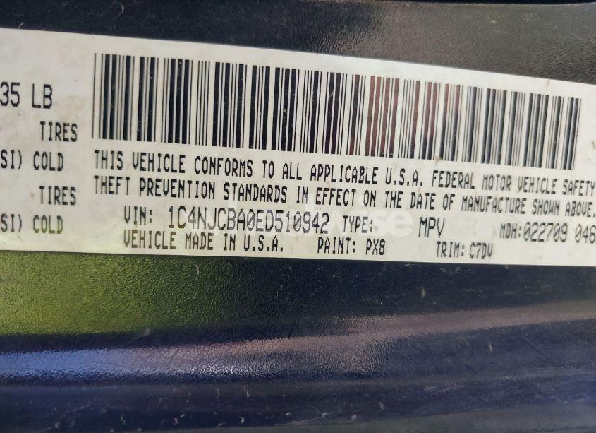 Photo 9 of 2014 Jeep Compass SPORT (VIN 1C4NJCBA0ED510942)