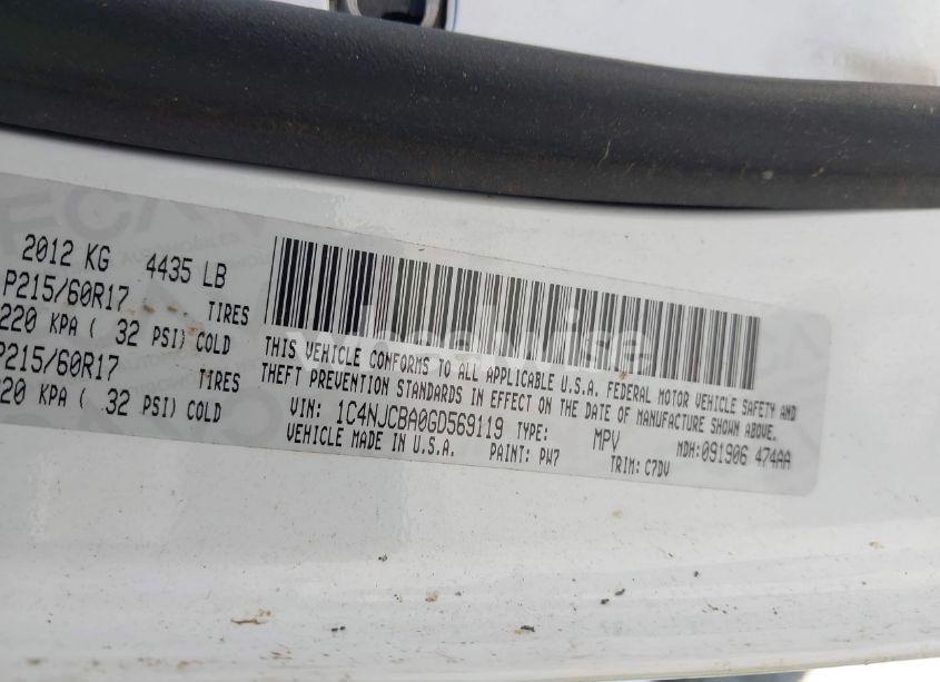 Photo 9 of 2016 Jeep Compass SPORT (VIN 1C4NJCBA0GD569119)