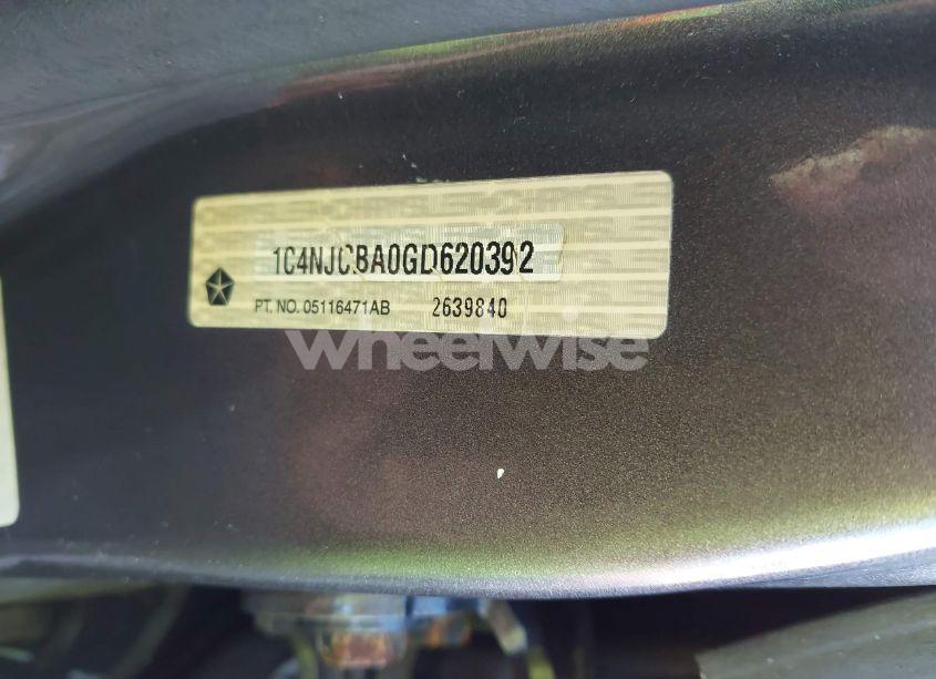 Photo 9 of 2016 Jeep Compass SPORT (VIN 1C4NJCBA0GD620392)