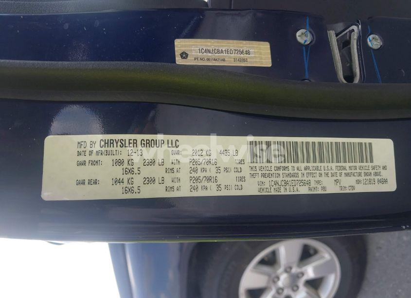 Photo 9 of 2014 Jeep Compass SPORT (VIN 1C4NJCBA1ED725648)