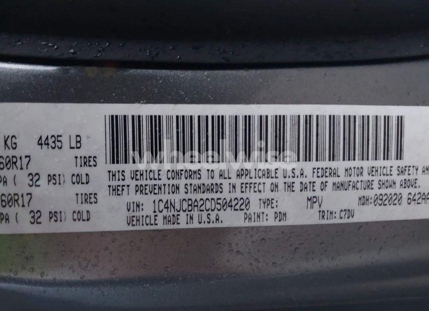 Photo 9 of 2012 Jeep Compass SPORT (VIN 1C4NJCBA2CD504220)