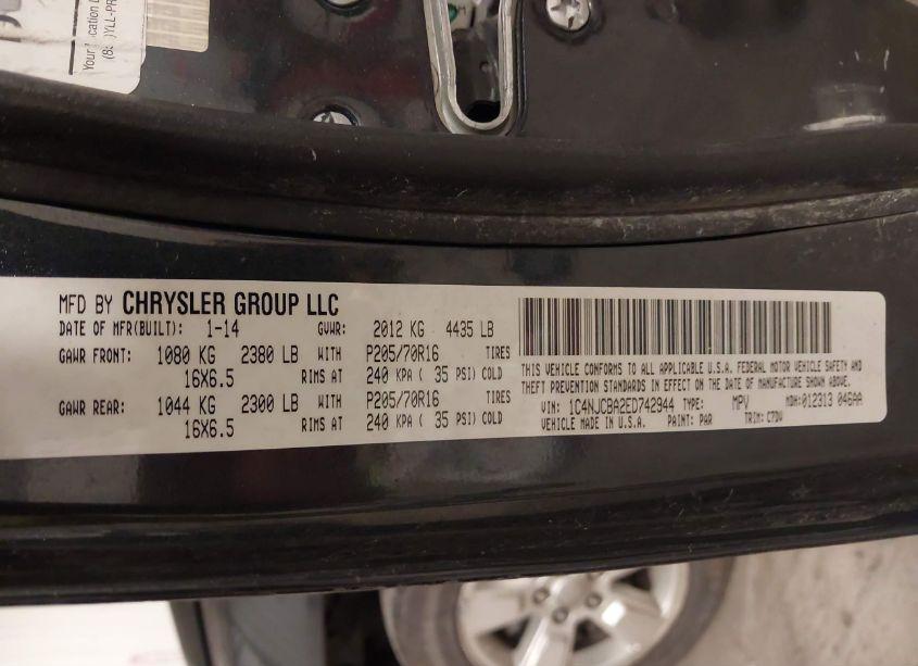 Photo 9 of 2014 Jeep Compass SPORT (VIN 1C4NJCBA2ED742944)