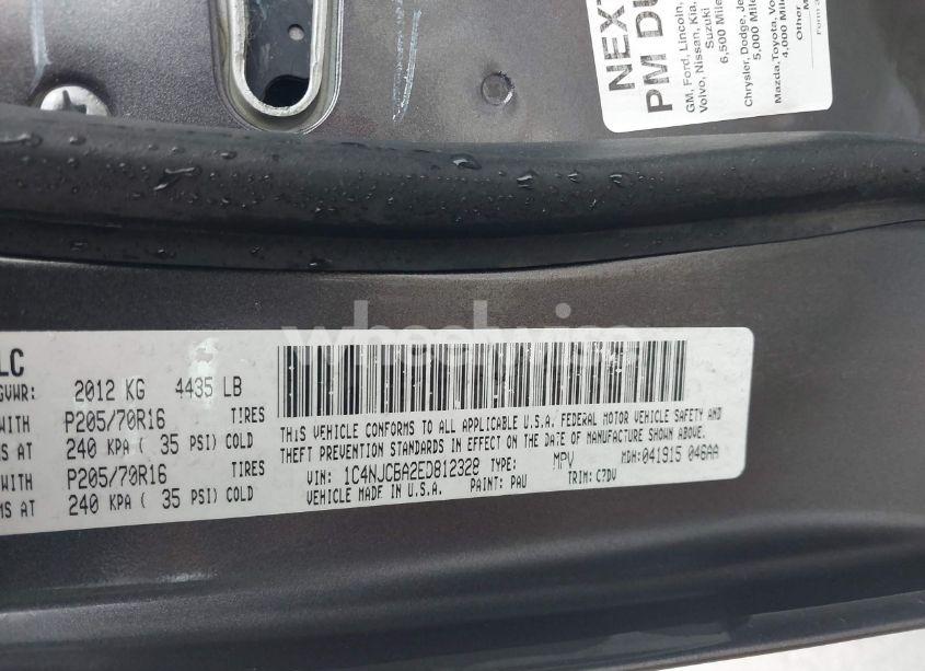 Photo 9 of 2014 Jeep Compass SPORT (VIN 1C4NJCBA2ED812328)