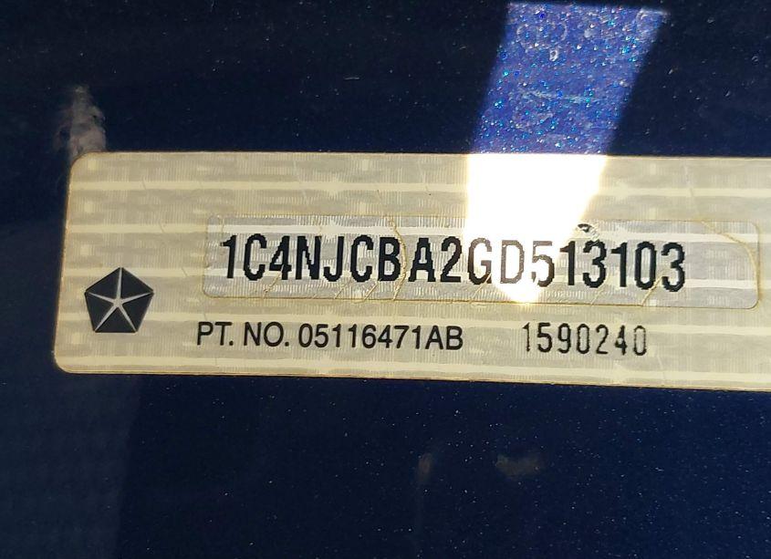 Photo 9 of 2016 Jeep Compass SPORT (VIN 1C4NJCBA2GD513103)