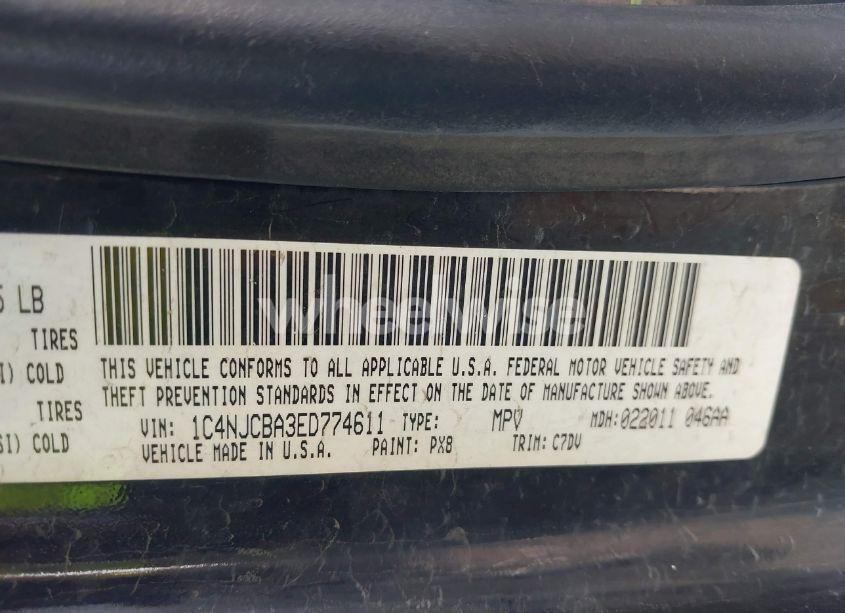 Photo 9 of 2014 Jeep Compass SPORT (VIN 1C4NJCBA3ED774611)