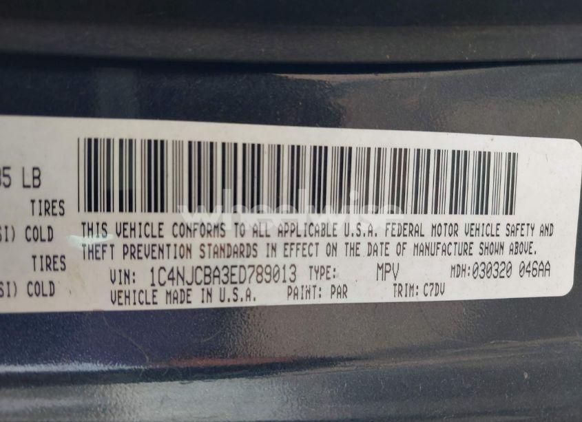 Photo 9 of 2014 Jeep Compass SPORT (VIN 1C4NJCBA3ED789013)