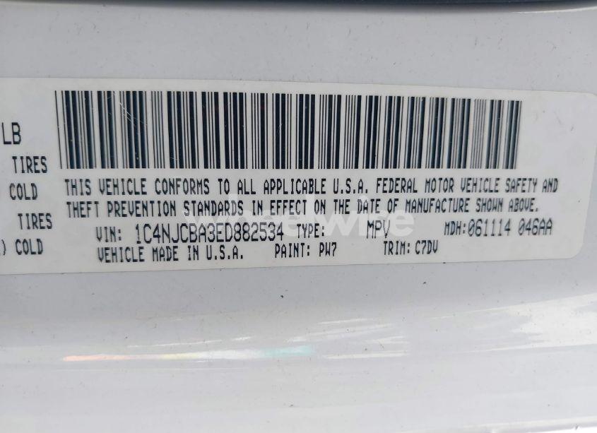 Photo 9 of 2014 Jeep Compass SPORT (VIN 1C4NJCBA3ED882534)