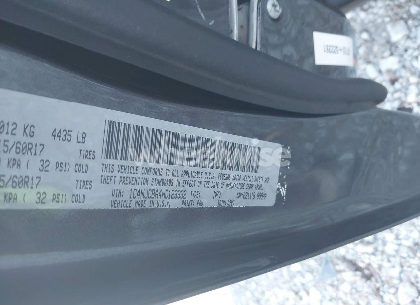 Photo 9 of 2017 Jeep Compass SPORT FWD (VIN 1C4NJCBA4HD123332)