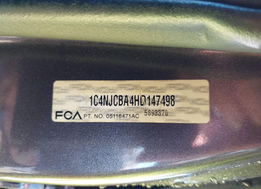 Photo 9 of 2017 Jeep Compass SPORT FWD (VIN 1C4NJCBA4HD147498)