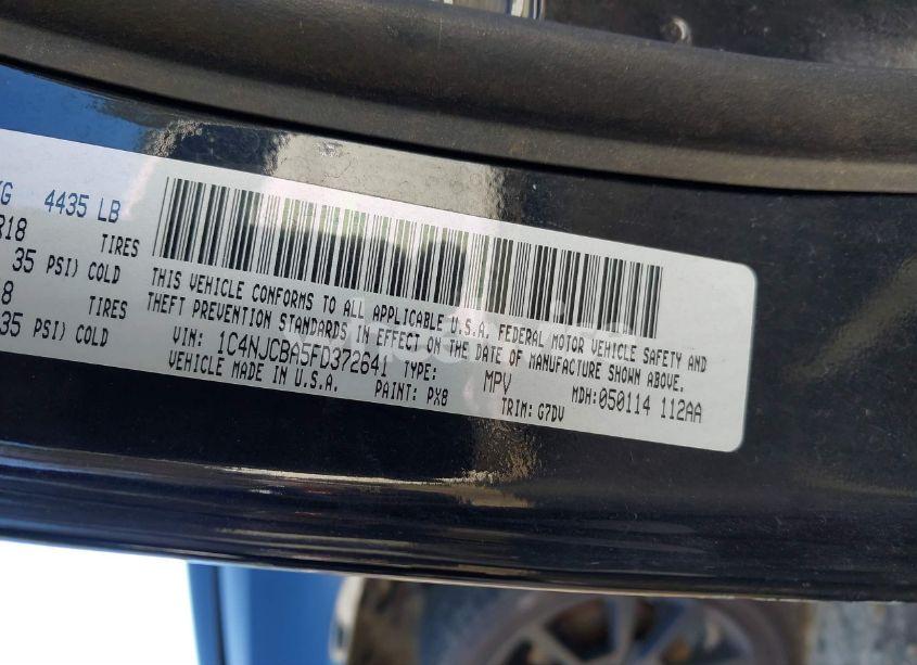 Photo 9 of 2015 Jeep Compass ALTITUDE EDITION (VIN 1C4NJCBA5FD372641)