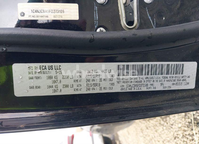 Photo 9 of 2015 Jeep Compass ALTITUDE EDITION (VIN 1C4NJCBA5FD373109)