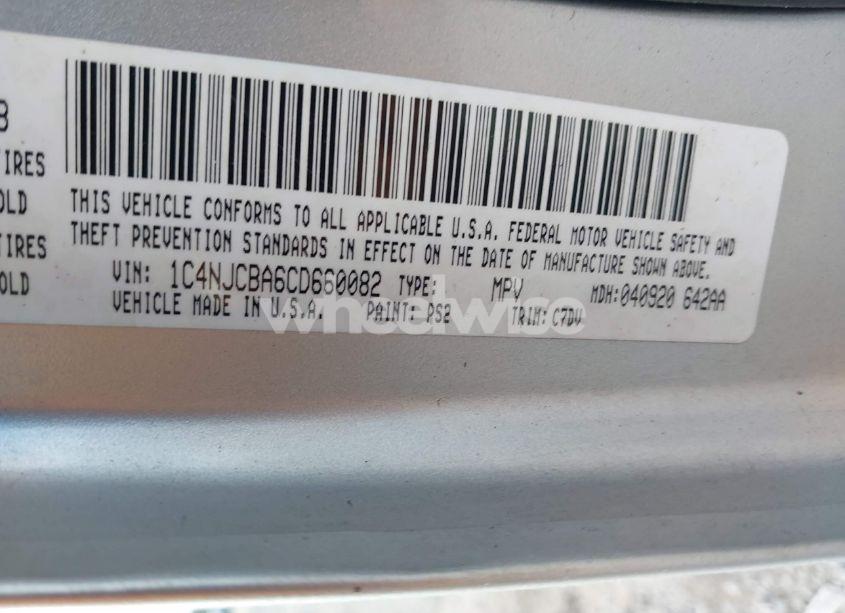 Photo 9 of 2012 Jeep Compass SPORT (VIN 1C4NJCBA6CD660082)