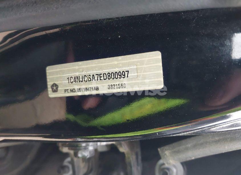 Photo 9 of 2014 Jeep Compass SPORT (VIN 1C4NJCBA7ED800997)