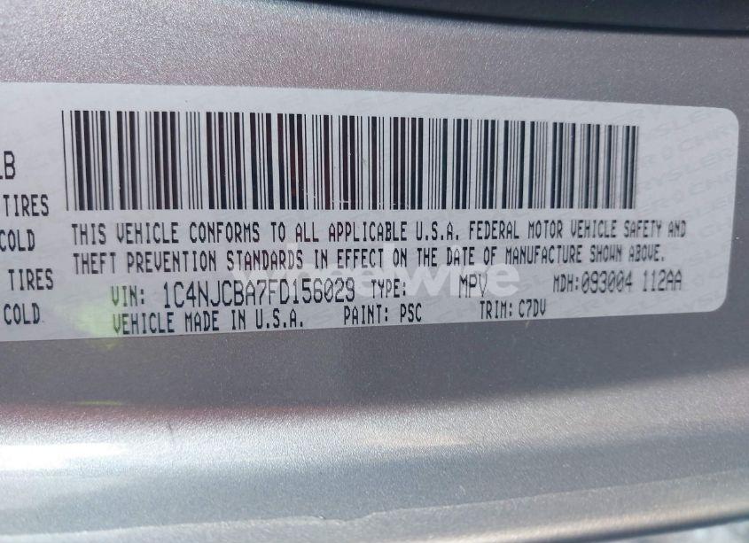 Photo 9 of 2015 Jeep Compass SPORT (VIN 1C4NJCBA7FD156029)