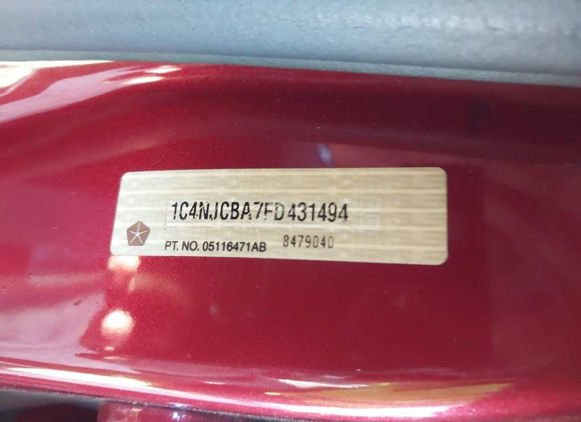 Photo 9 of 2015 Jeep Compass ALTITUDE EDITION (VIN 1C4NJCBA7FD431494)