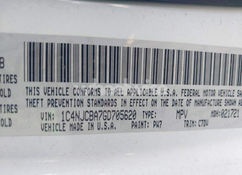 Photo 9 of 2016 Jeep Compass SPORT (VIN 1C4NJCBA7GD705620)