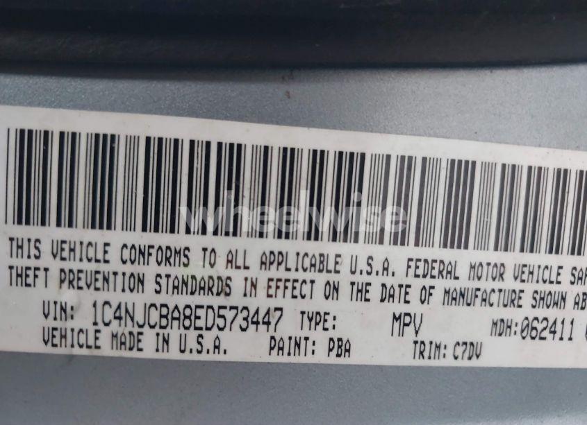 Photo 9 of 2014 Jeep Compass SPORT (VIN 1C4NJCBA8ED573447)