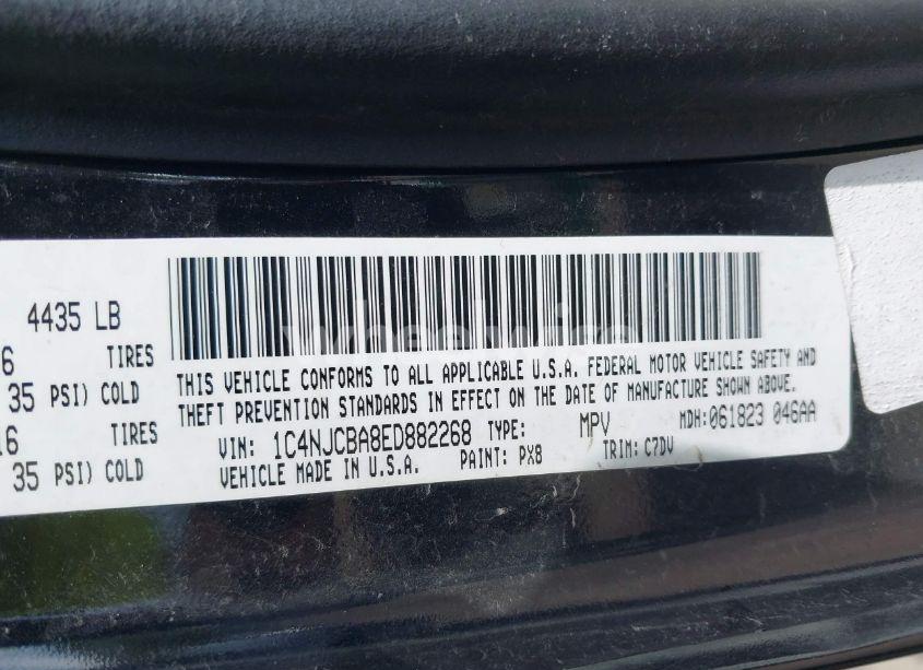 Photo 9 of 2014 Jeep Compass SPORT (VIN 1C4NJCBA8ED882268)