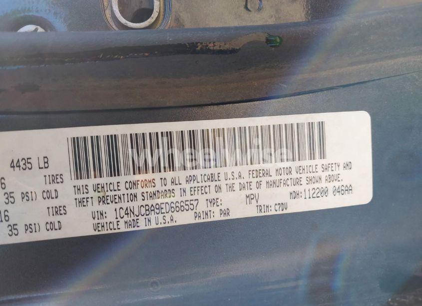 Photo 9 of 2014 Jeep Compass SPORT (VIN 1C4NJCBA9ED666557)